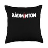 Badminton Graphic Badminton Player Shuttlecock Sports Smash Throw Pillow