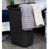 Mind Reader 60L Slim Laundry Hamper, Clothes Basket, Lid, Wicker