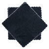 MZLIU Women Black Handkerchiefs Cotton Hankies with Embroidered Scalloped Edge
