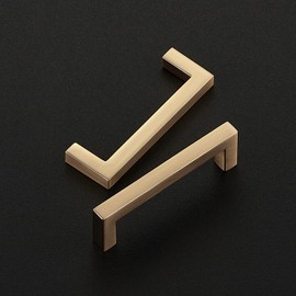 Ravinte Cabinet Handles Solid Slim Champagne Bronze 10 Pack 3 Inch Hole Center Square Bar Drawer Handles Kitchen Cabinet Pulls Drawer Handles Kitchen Cabinet Hardware Kitchen Handles