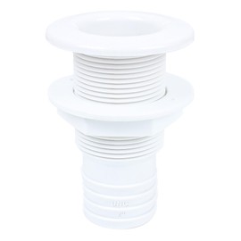 ORLANG 2In Thru Hull Fittings for Boats, ABS Plastic Through Hull Fitting, Thru-Hull Connector Fitting, Boat Plumbing Fittings Accessory, Thru Drain Connector for Boats, Yachts, Marine (White)