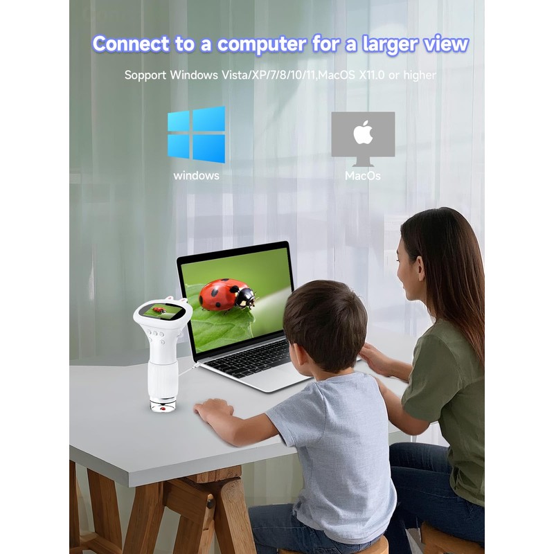 Acoath Microscope for Kids, 1000X Zoom Mini Digital Handheld Camera