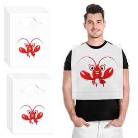 Nonley Disposable Lobster Bib - 100 Pcs Plastic Adult Bibs Crawfish Bib- Waterproof & Keep Clothing Clean, Perfect for Seafood Boil Party Supplies, Crawfish & Crab Feasts and Restaurants