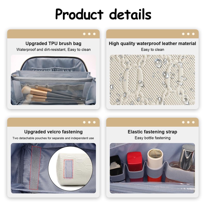 BOYATU Travel Makeup Bag for Women: Cosmetic Organizer Bag with