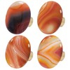 Rockcloud Natural Orange Stripes Agate Stone Knob Drawer with Screws,