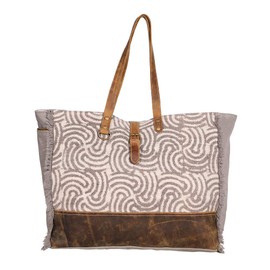 Myra Bags Haute Canvas, leather & Rug Weekender Bag S-1974