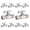 10-Pack Quarter Turn Straight Stop Valve 3/8" Female Comp x