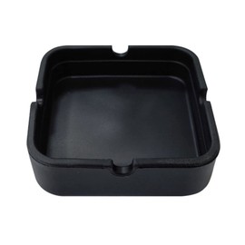 Black Silicone Square Ashtray - High-Temperature Resistant with Four Cigar Slots, Office Cigar Ashtray Stand