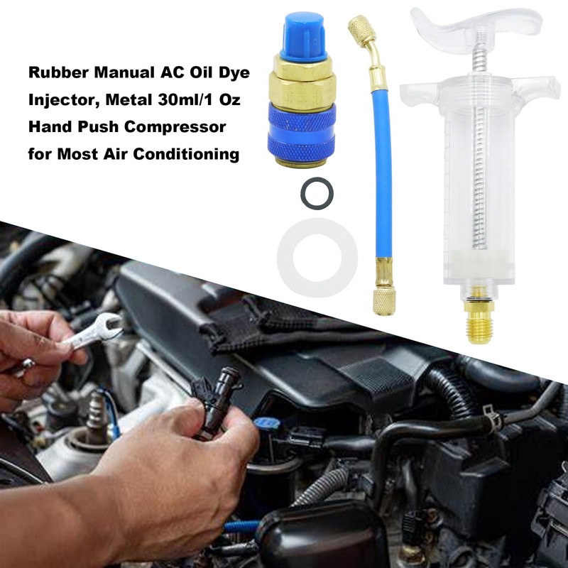 ZUDKSUY ABS Oil and Dye Injectors Kit, Rubber Manual AC