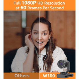 TOUCAN 1080P Webcam with Microphone,FHD Streaming Camera with 1080P/60fps,Privacy Protection Plug Play Ultra Compact Web Cam w/ 89°View for Computer/Meeting/Online Classes/Zoom/YouTube