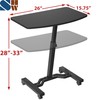 SHW Mobile Height Adjustable Laptop Rolling Cart with Height Adjustment