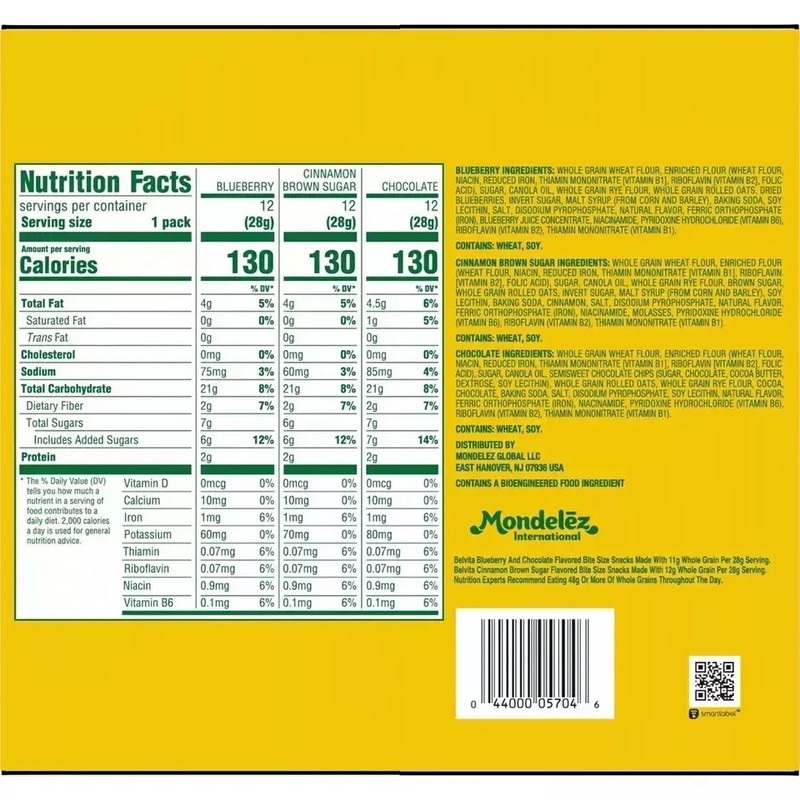 belVita Bites Breakfast Biscuits Variety Pack, 1 oz., 36 pk.