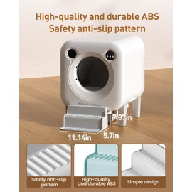 Litter Box Ramp Ladder for Automatic cat Litter Boxes，Three Steps with Non-Slip Pattern for Small, Senior, Leggy Cats