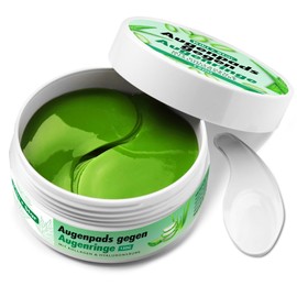 Augenpads, Aloe Vera Gel, Augenpads gegen Augenringe & Tränensäcke, Augenmaske mit Aloe Vera, Hyaluronsäure & Grünen Tee