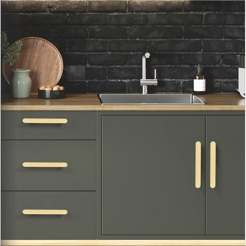 SYZOW 6 Pack Gold Drawer Pulls Brushed Gold Cabinet Pulls,Kitchen
