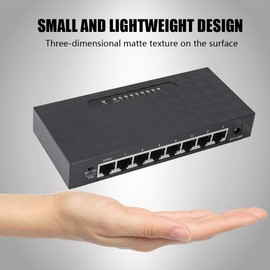 8 Ports Gigabit Ethernet Fiber Switch Network POE Switch with Auto Detection Desktop Ethernet Splitter RJ45 10/100/1000Mbps (100-240V, European Regulation)