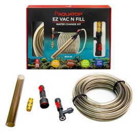 Aquatop EZ Vac-N-Fill 50Ft Aquarium Vacuum & Refill Kit – WCK-50 – Gravel Cleaner with Durable PVC Hose & Brass Faucet Adapters – Simplifies Water Changes