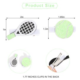 Sports Baby Hair Clips (2Pcs) - Toddler Hair Pins, Baby Hair Accessories Photo Props, Fringe Clips, Sports Party Outfit Decoration (Tennis Hair Clips)