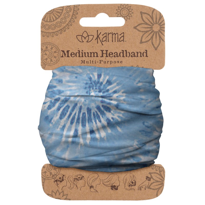 Karma Diademas medianas, talla única, teñido anudado azul