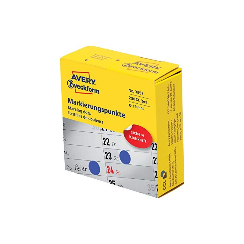Avery Zweckform 3857 Coding Dots Roll 19 mm (1/250 Labels,