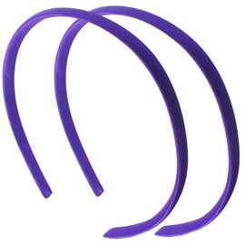 Topkids Accessories 2x Thin Satin Hair Bands Headbands Alice Bands Girls Women Kids Hairband Head Band Adult Party Bag Fillers Bridesmaid Festival 1cm 0.4" (Purple)