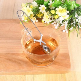 Raguso Tea Strainer Tea Infusers Stainless Steel Tea Infuser Handle Snap Ball Tea Mesh Filter Tong Tea Spoon