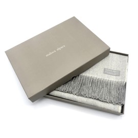 Maloca Alpaca - Lightweight Throw Blanket - 100% Baby Alpaca Wool Herringbone Weave - Ethically Sourced - Gentle on Skin - Softer and Warmer Than Wool - Very Limited Production - Light Grey