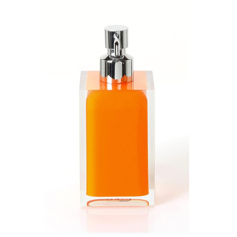 Gedy Bathroom Soap Dispenser, Resin, Orange, 16.2 x 7 x