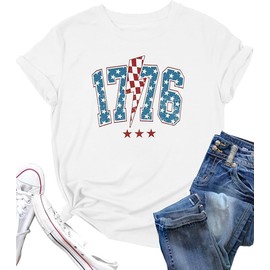 American Flag Heart Shirts for Women 4th of July T-Shirt Graphic Patriot Tee USA Flag Shirt Tops