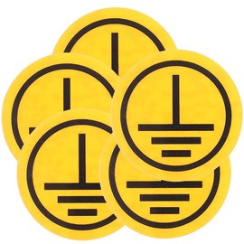 PartyKindom Protective Earthing Symbol Sticker Electrical Warning for Machines Weatherproof and Durable Ensures Grounding 1 Sheet Striking Colour