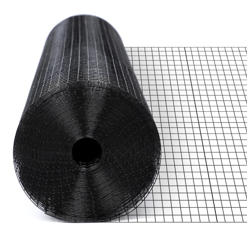 Welded Mesh Fence PVC Black Hardware Cloth 19Gauge 1/2in Mesh
