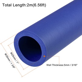 MECCANIXITY Foam Tubing, 25mm ID 35mm OD 2m Length Tube Covers for Handle Grip Support Pipe Insulation, Blue