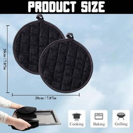 Set of 2 - Blue 20 x 20 cm Pot Holders Cotton Pot Holders Heat Resistant Non-Slip Pot Holders for Cooking Baking Kitchen Accessories