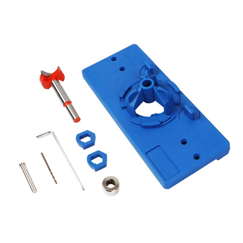 WISH HALLY WOOD Jig Accessories,35mm Concealed Hinge Jig kit (Blue)