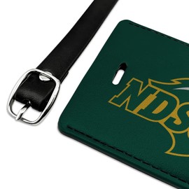North Dakota State University Rectangle Leather Luggage Card Carry-On ID Tag