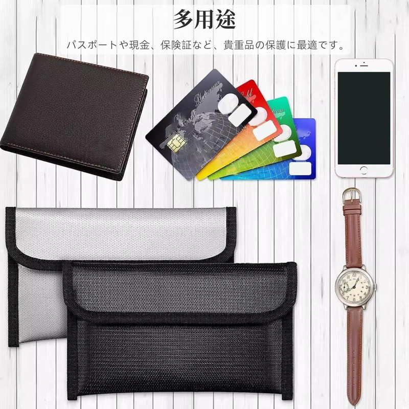 Gusset Wave Fireproof Bag, Document Storage Case, Valuable Compartment, Money