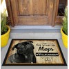 PR Print Royal Doormat Pets with Dog Picture Pug Black