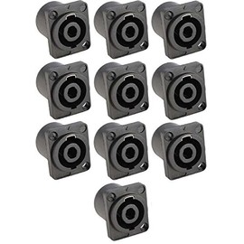 Adam Hall Connectors 10x K4PSM4BLK 4-Pin SPKn SpeakON Speaker Installation Socket