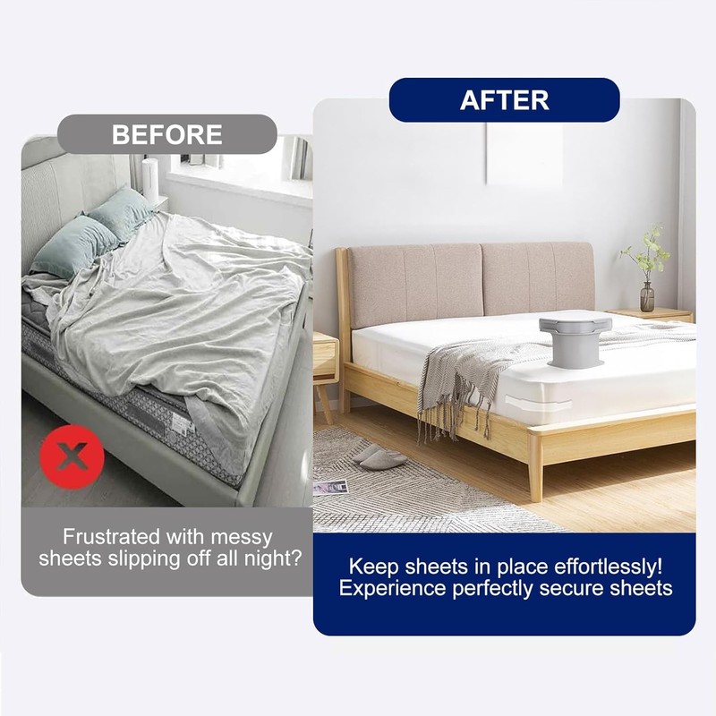 LAIKAIEU Bed Sheet Holder, Bed Sheet Tensioner with Lock Strips,