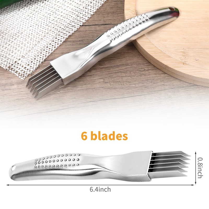 Green Onion Knife with Stainless Steel Blade,Garlic Slicer,Green Onion Slicer