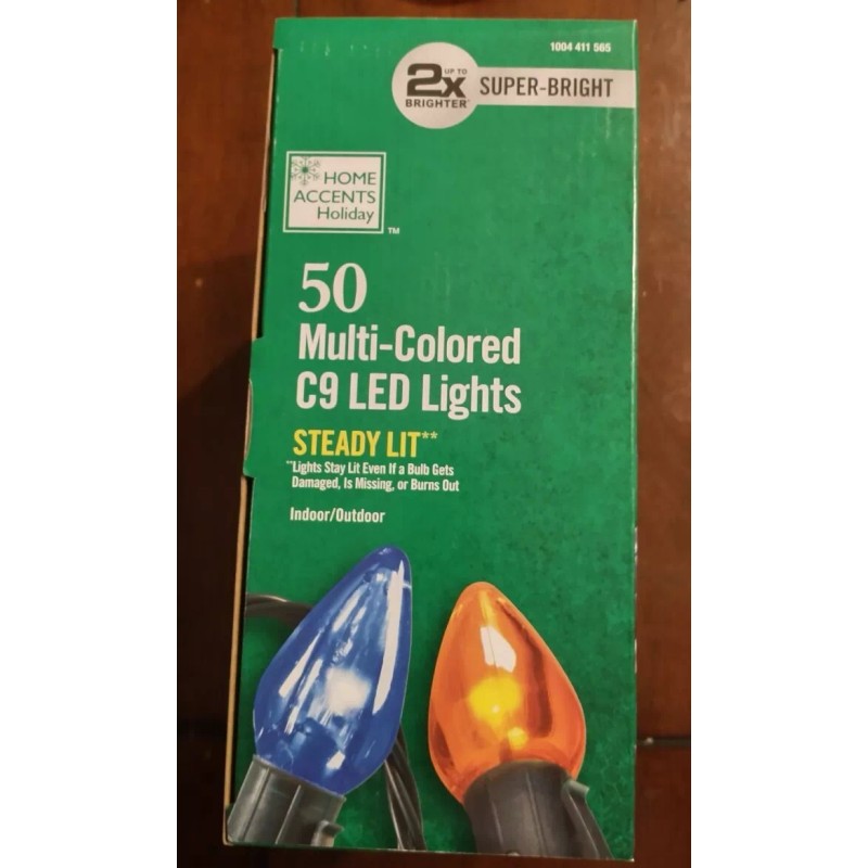 Home Accents Holiday 50 Multi-Colored C9 Super-Bright LED Lights