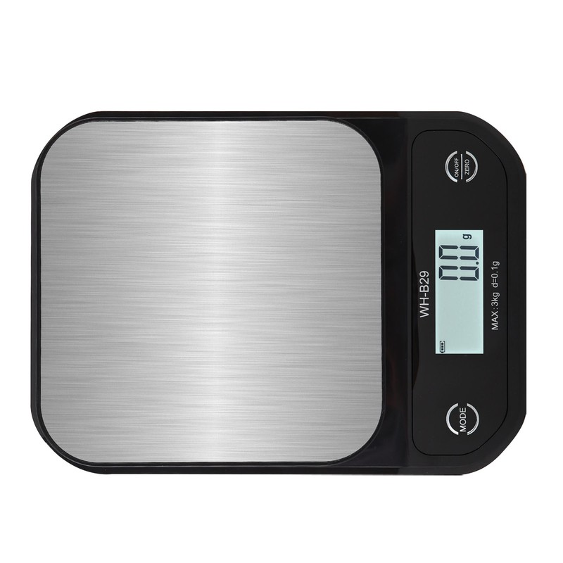 Electric Kitchen Food Scale Stainless Steel ABS Waterproof Clear Display