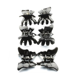 6 Black Plastic Butterfly Mini Clamps IN8314