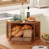WOWLIVE Corner Bread Box for Kitchen Countertop, Bamboo Bread Storage