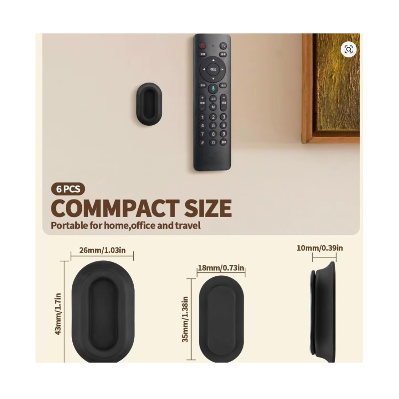 6-Pack Magnetic Remote Control Holder for Wall Storage – Soft