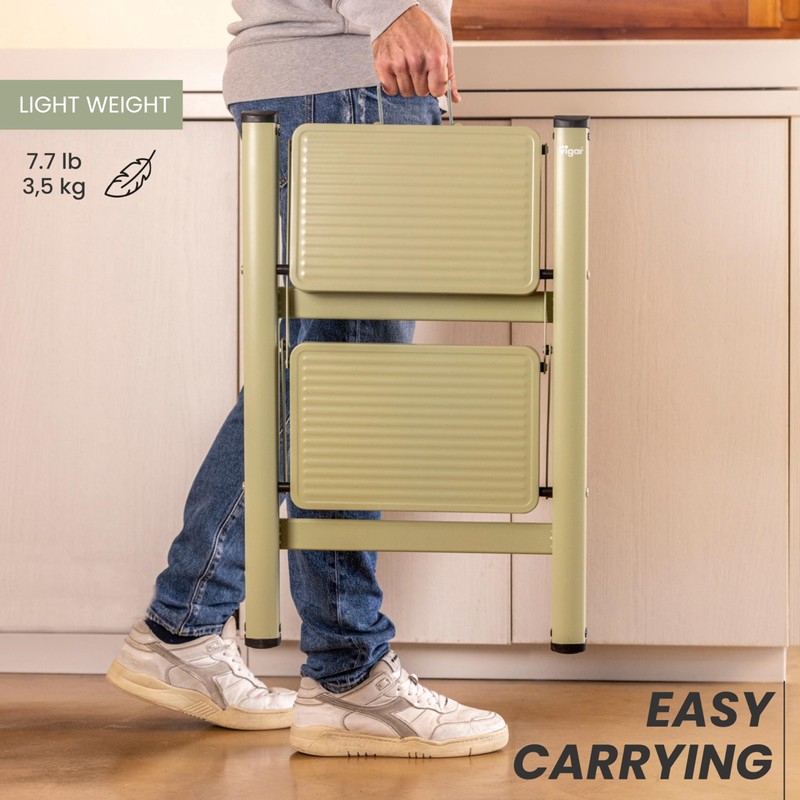 Vigar Step Ladder, Two-Step Stool Foldable up to 330 Pound,