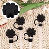 Pack of 8 Chrysanthemum Shaped Straw Caps, Straw Dust Plugs,