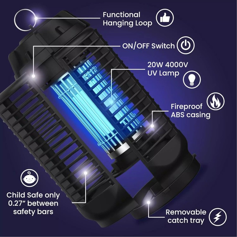 Unbranded LiBa Electric Bug Zapper, Outdoor & Indoor Insect Killer