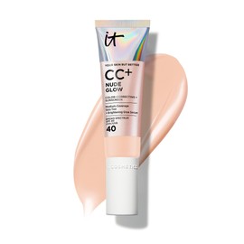 IT Cosmetics CC+ Nude Glow (Fair Light) - Medium Coverage Foundation with SPF 40 & Brightening Glow Serum, Lightweight Skin Tint, 2% Niacinamide + Hyaluronic Acid, Up to 24H Hydration - 1.08 fl oz