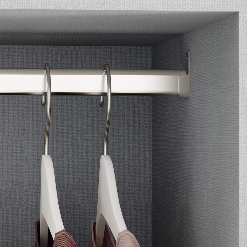 Emuca 7060825 Lateral Support for Oval Wardrobe Hanging Rod, Metallic